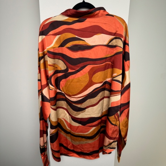 Nastygal Abstract Orange Shirt - Picture 6 of 6